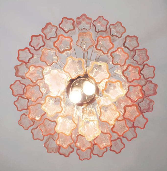 Elegant Pink Murano Glass Tube Chandelier-DWHOME