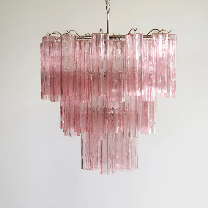 Elegant Pink Murano Glass Tube Chandelier-DWHOME