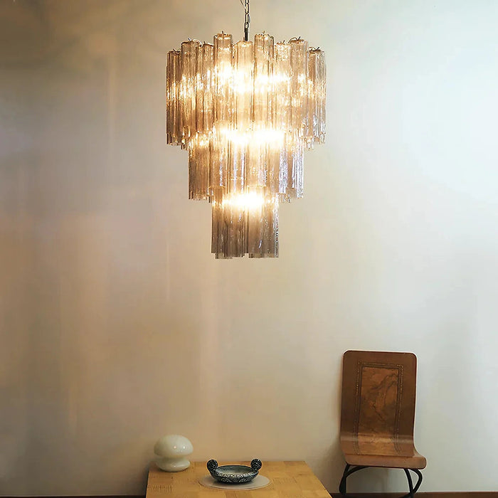 Elegant Smoke Murano Glass Tube Chandelier-DWHOME