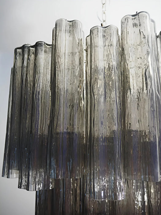 Elegant Smoke Murano Glass Tube Chandelier-DWHOME