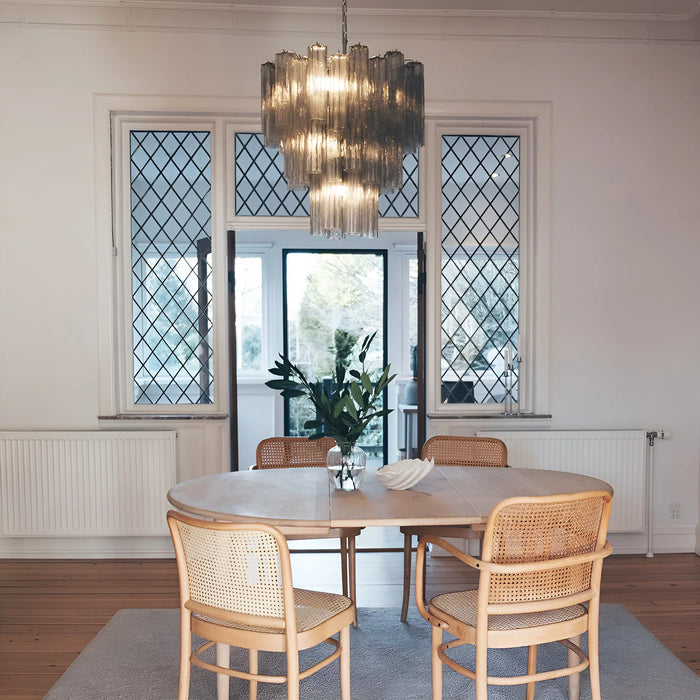 Elegant Smoke Murano Glass Tube Chandelier-DWHOME