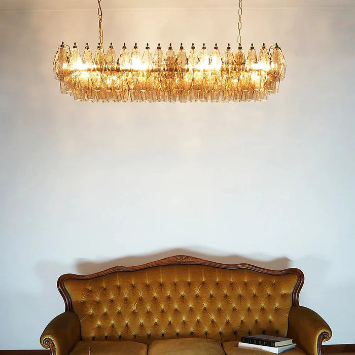 Elegant Smoked Murano Poliedri Chandelier-DWHOME