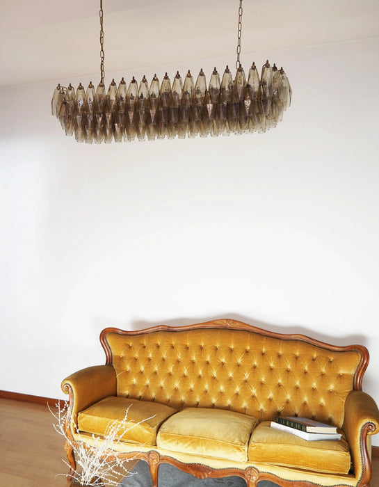 Elegant Smoked Murano Poliedri Chandelier-DWHOME