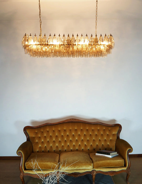 Elegant Smoked Murano Poliedri Chandelier-DWHOME