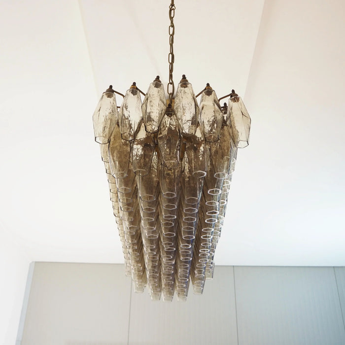 Elegant Smoked Murano Poliedri Chandelier-DWHOME