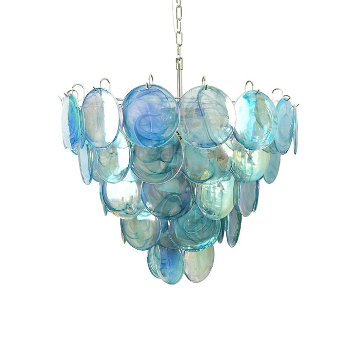Elegant Blue Murano Disc Chandelier-DWHOME