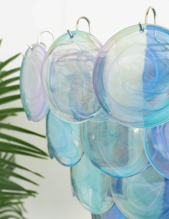 Elegant Blue Murano Disc Chandelier-DWHOME
