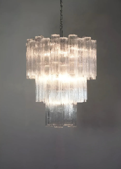 Elegant Transparent Murano Glass Tube Chandelier-DWHOME