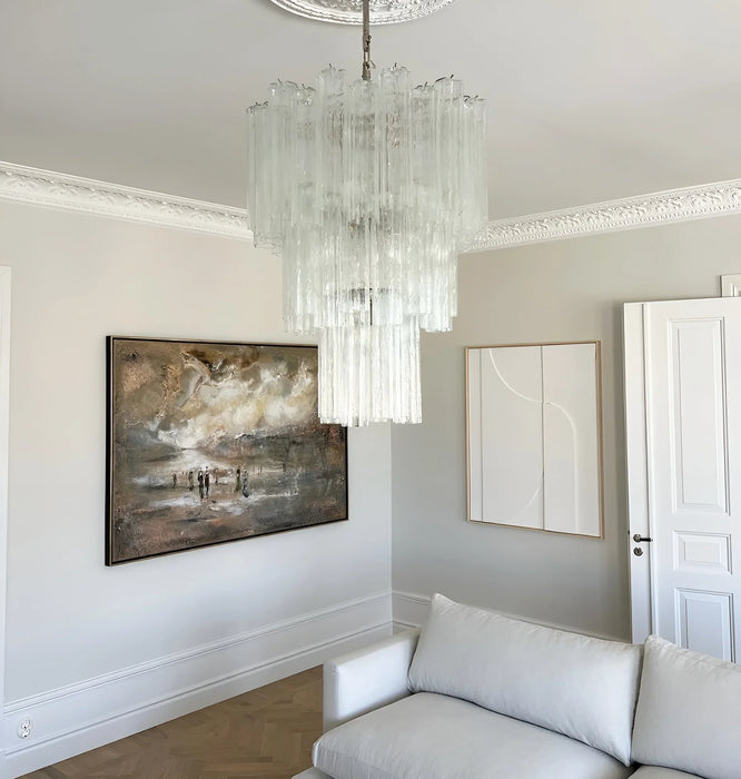 Elegant Transparent Murano Glass Tube Chandelier-DWHOME
