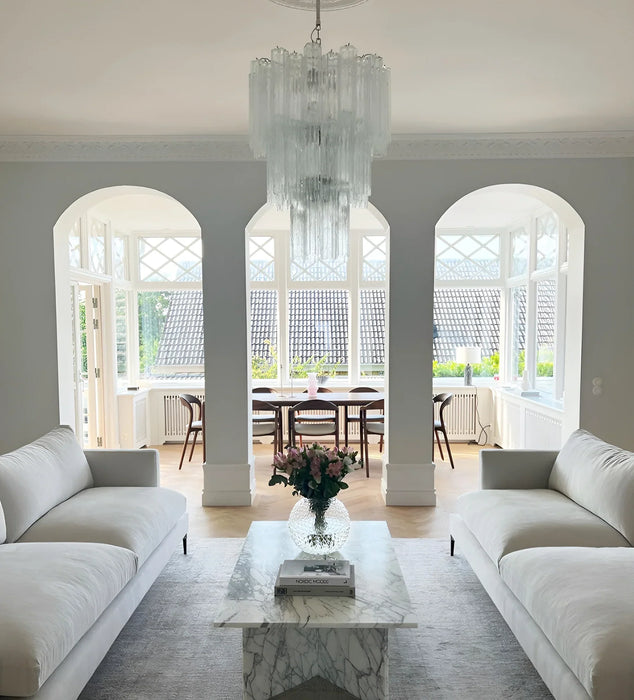 Elegant Transparent Murano Glass Tube Chandelier-DWHOME