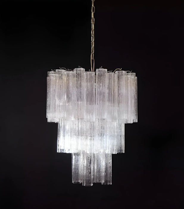 Elegant Transparent Murano Glass Tube Chandelier-DWHOME
