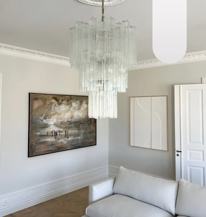 Elegant Transparent Murano Glass Tube Chandelier-DWHOME