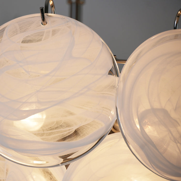 Elegant White Murano Disc Chandelier-DWHOME