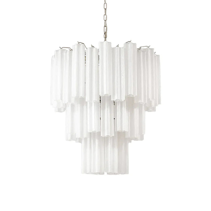 Elegant White Murano Glass Tube Chandelier-DWHOME
