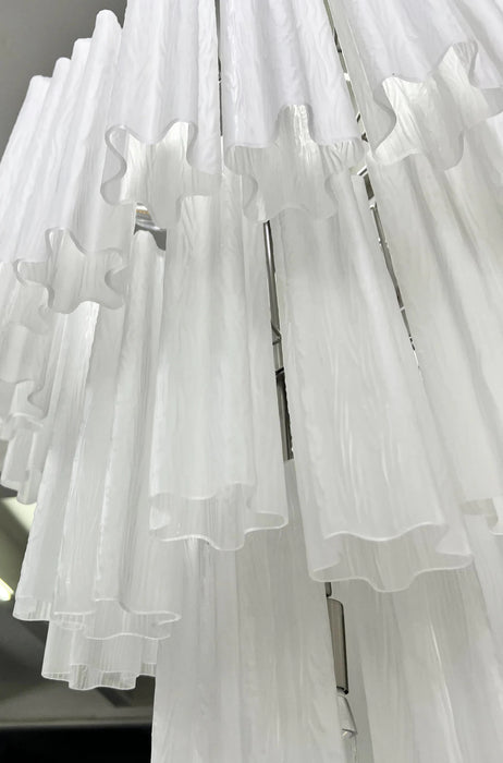 Elegant White Murano Glass Tube Chandelier-DWHOME
