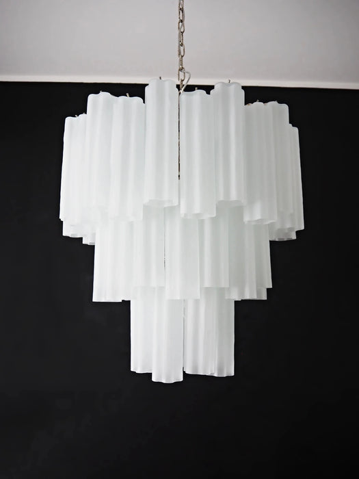 Elegant White Murano Glass Tube Chandelier-DWHOME