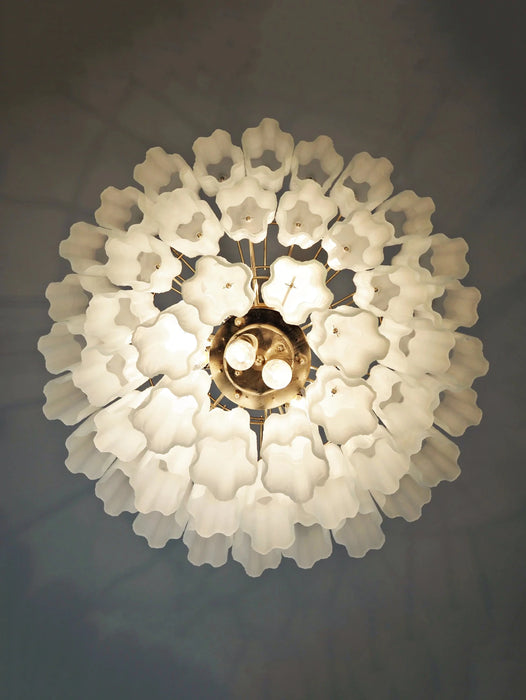 Elegant White Murano Glass Tube Chandelier-DWHOME
