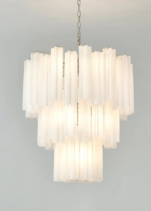 Elegant White Murano Glass Tube Chandelier-DWHOME