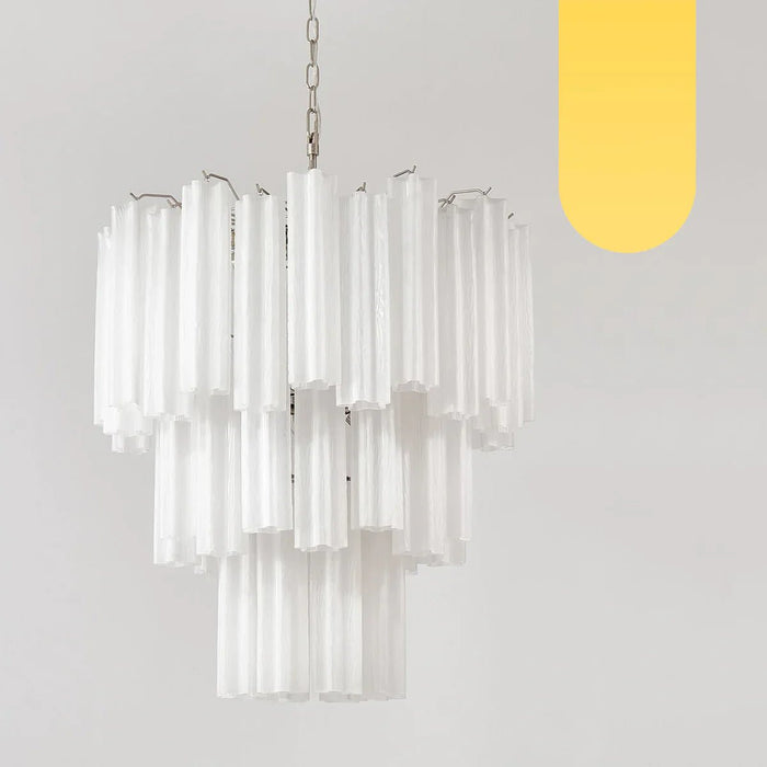Elegant White Murano Glass Tube Chandelier-DWHOME