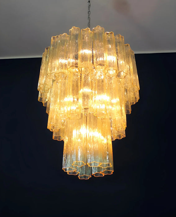 Elegant Yellow Murano Glass Tube Chandelier-DWHOME