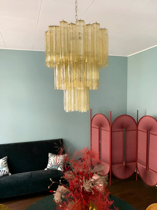 Elegant Yellow Murano Glass Tube Chandelier-DWHOME