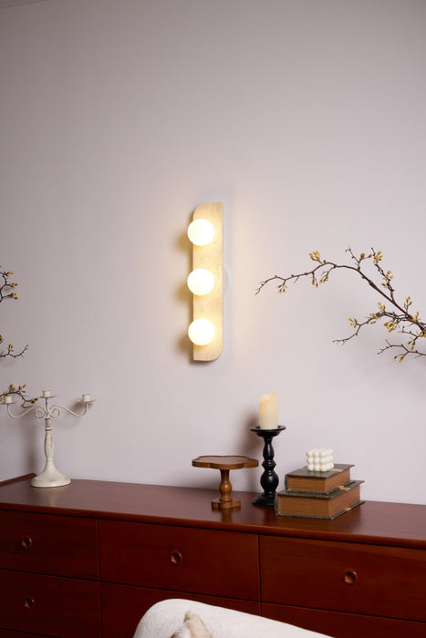 Elysian Travertine Plug-in Wall Light-DWHOME