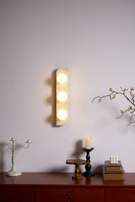 Elysian Travertine Plug-in Wall Light-DWHOME