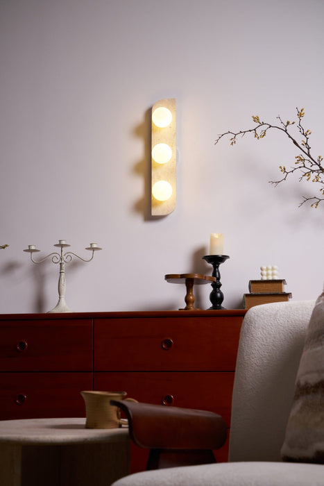 Elysian Travertine Plug-in Wall Light-DWHOME