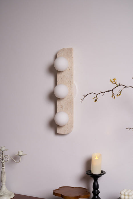 Elysian Travertine Plug-in Wall Light-DWHOME
