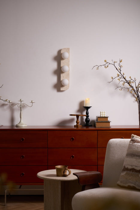Elysian Travertine Plug-in Wall Light-DWHOME