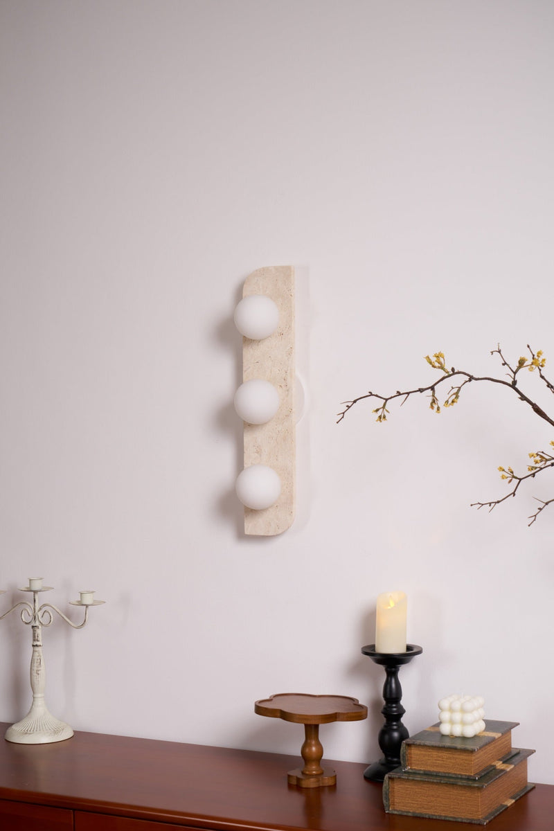 Elysian Travertine Plug-in Wall Light-DWHOME