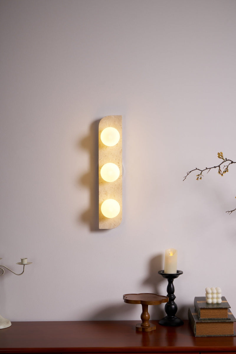 Elysian Travertine Plug-in Wall Light-DWHOME