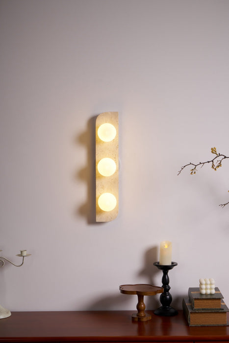 Elysian Travertine Plug-in Wall Light-DWHOME
