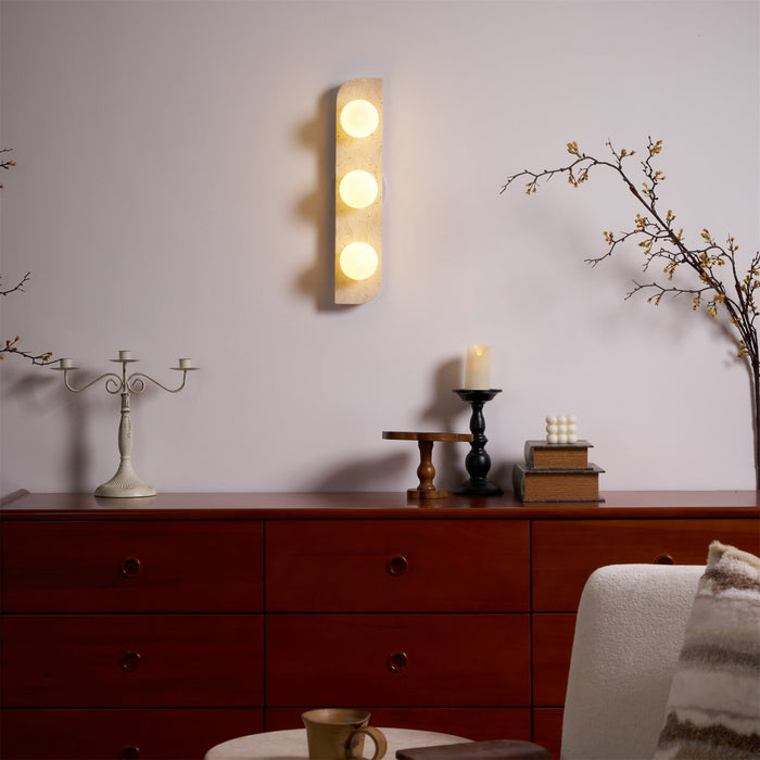 Elysian Travertine Plug-in Wall Light-DWHOME