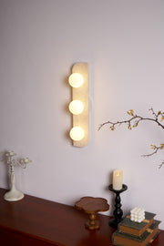 Elysian Travertine Plug-in Wall Light-DWHOME