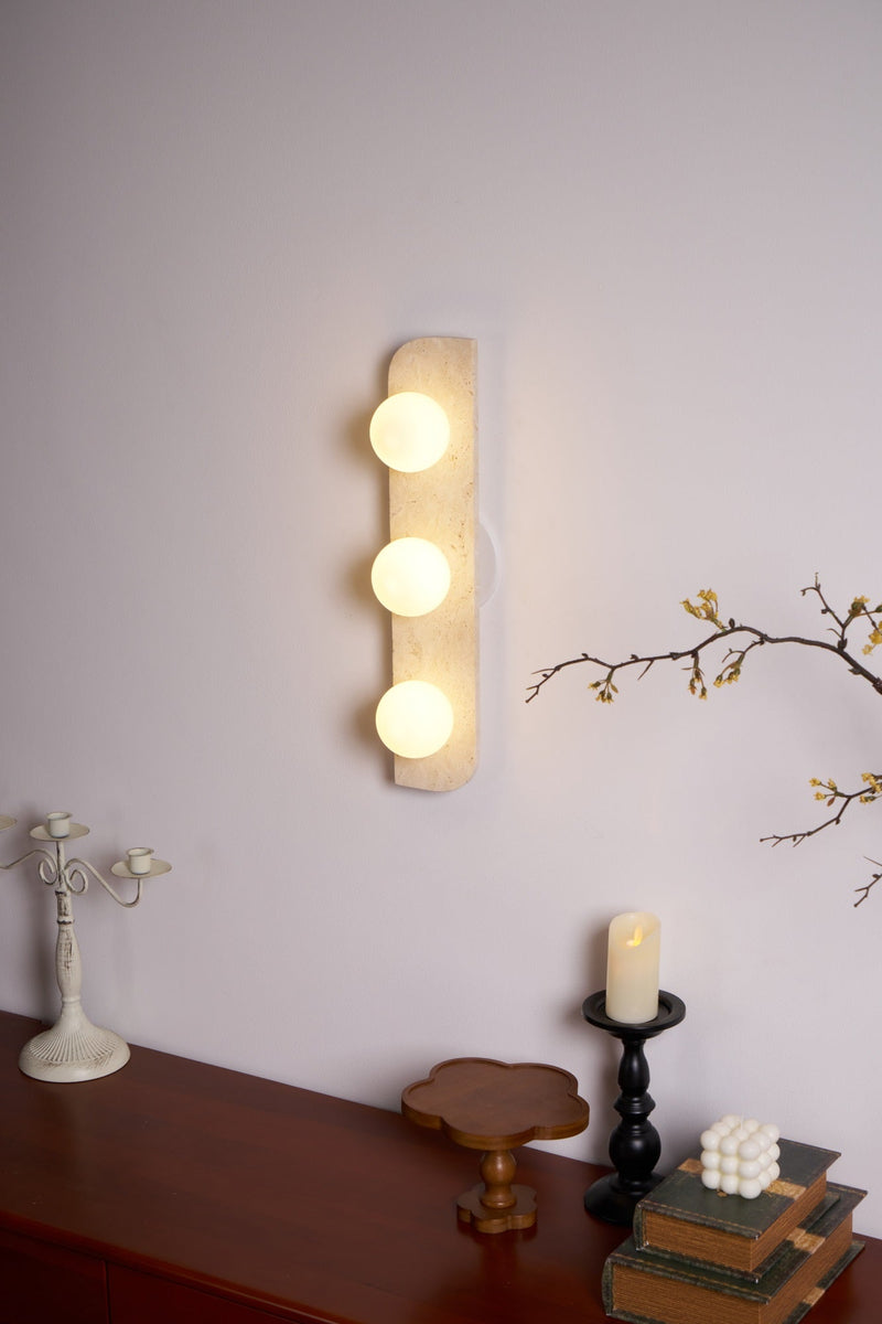Elysian Travertine Plug-in Wall Light-DWHOME