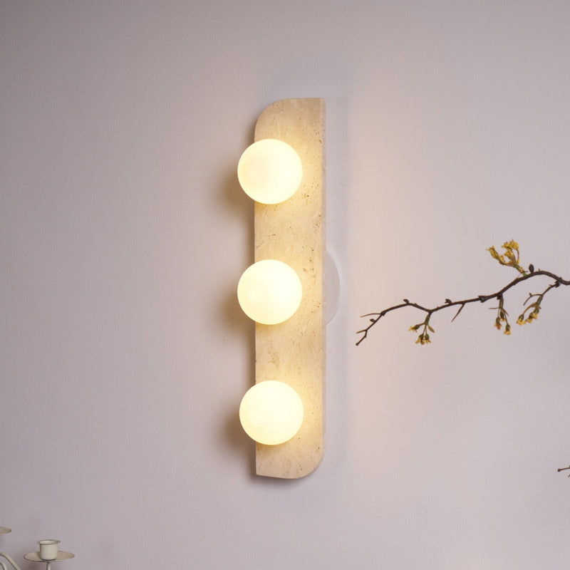 Elysian Travertine Plug-in Wall Light-DWHOME