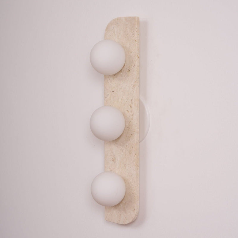 Elysian Travertine Plug-in Wall Light-DWHOME