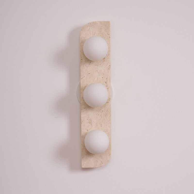Elysian Travertine Plug-in Wall Light-DWHOME
