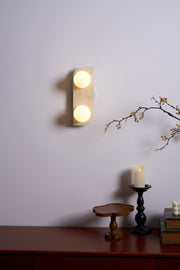 Elysian Travertine Plug-in Wall Light-DWHOME