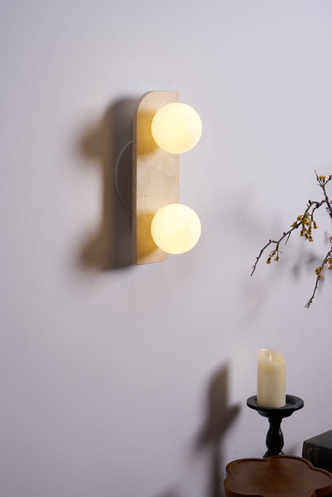 Elysian Travertine Plug-in Wall Light-DWHOME