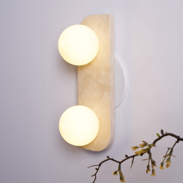 Elysian Travertine Plug-in Wall Light-DWHOME