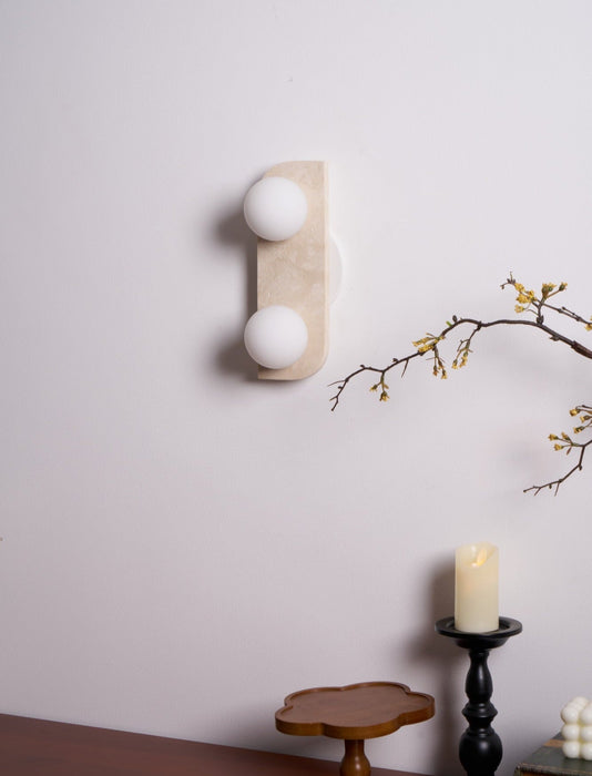 Elysian Travertine Plug-in Wall Light-DWHOME