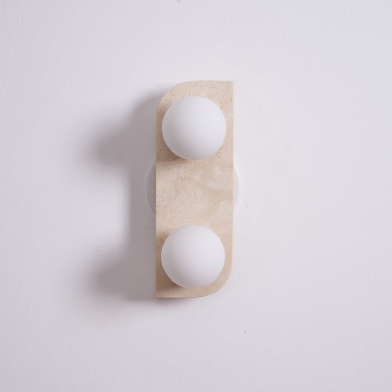 Elysian Travertine Plug-in Wall Light-DWHOME