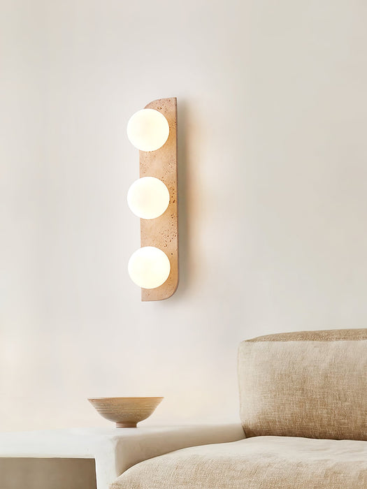 Elysian Travertine Plug-in Wall Light-DWHOME
