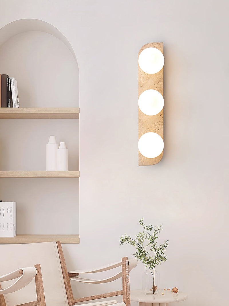 Elysian Travertine Plug-in Wall Light-DWHOME