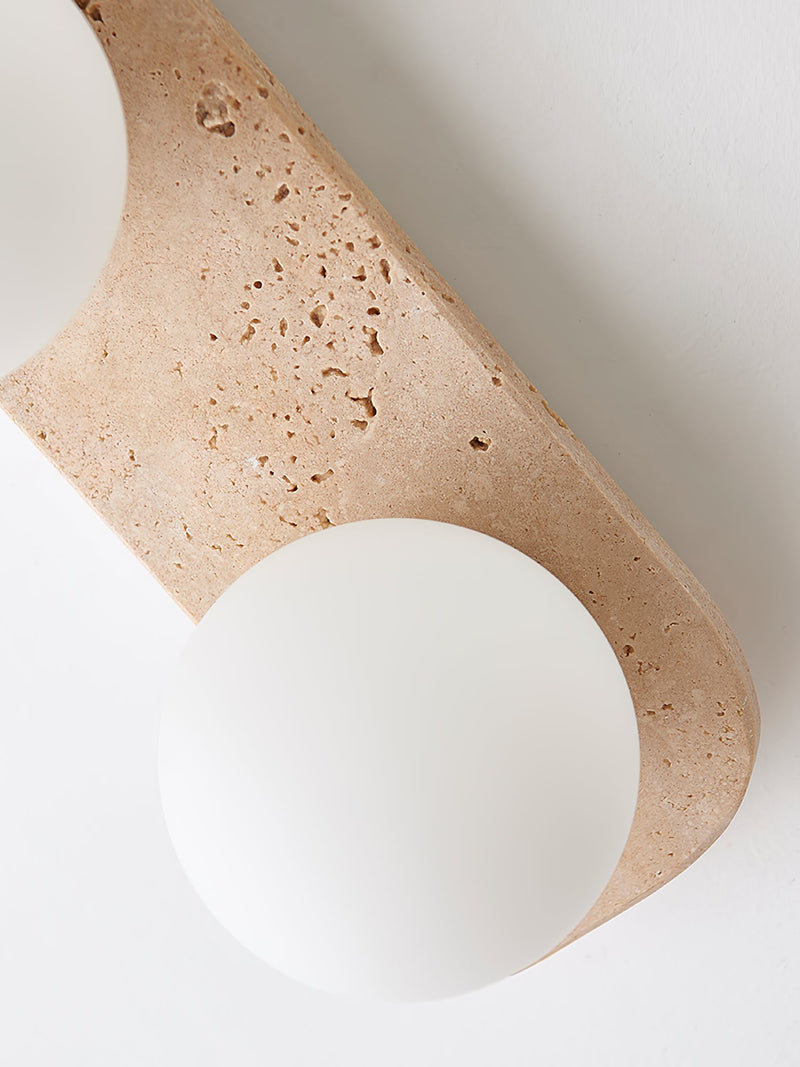 Elysian Travertine Plug-in Wall Light-DWHOME