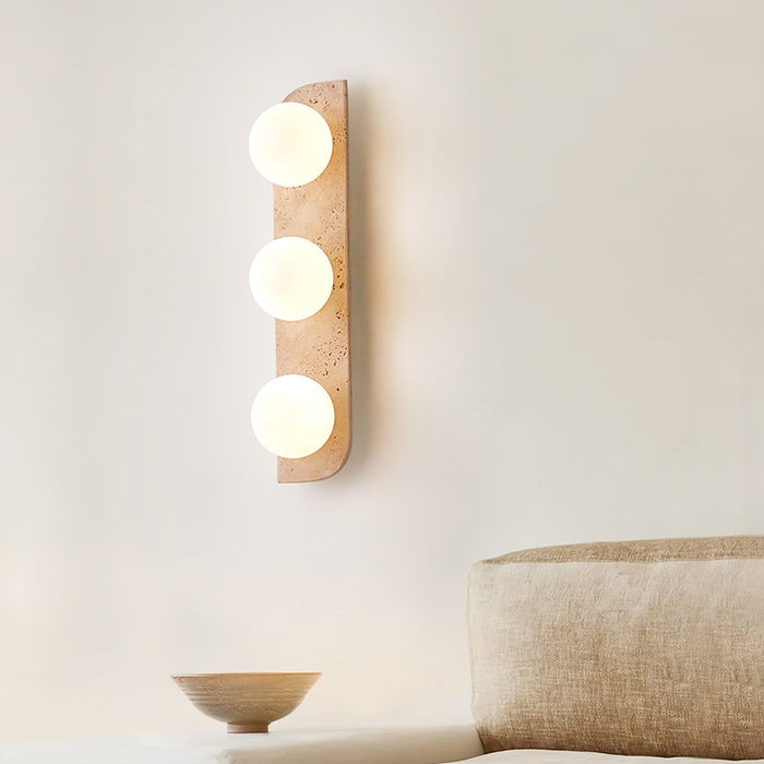 Elysian Travertine Plug-in Wall Light-DWHOME
