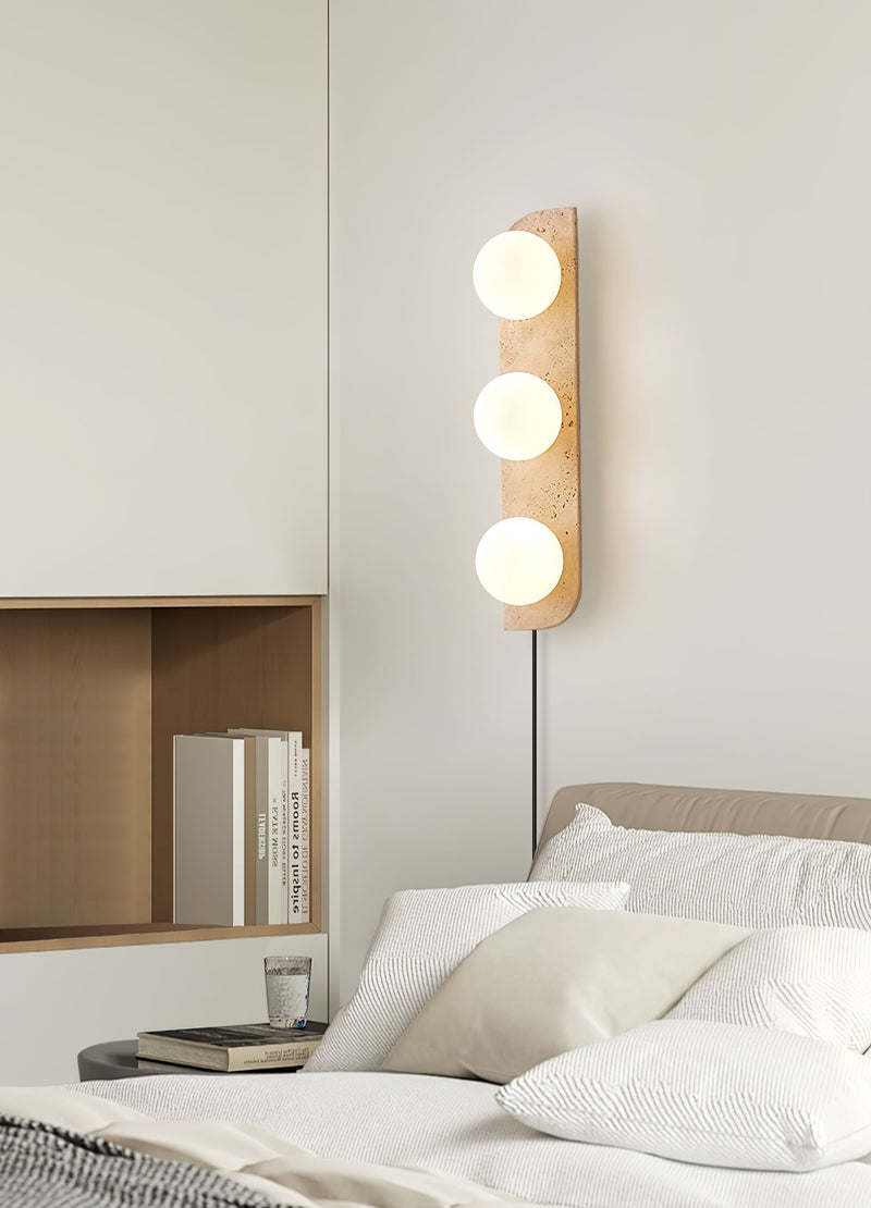 Elysian Travertine Plug-in Wall Light-DWHOME