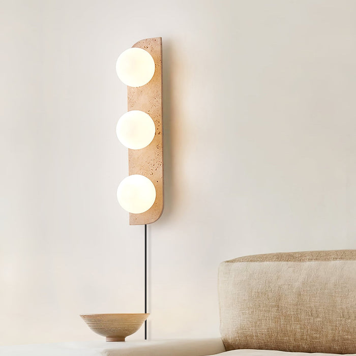 Elysian Travertine Plug-in Wall Light-DWHOME